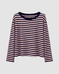 STREEPSHIRT ROZE BLAUW