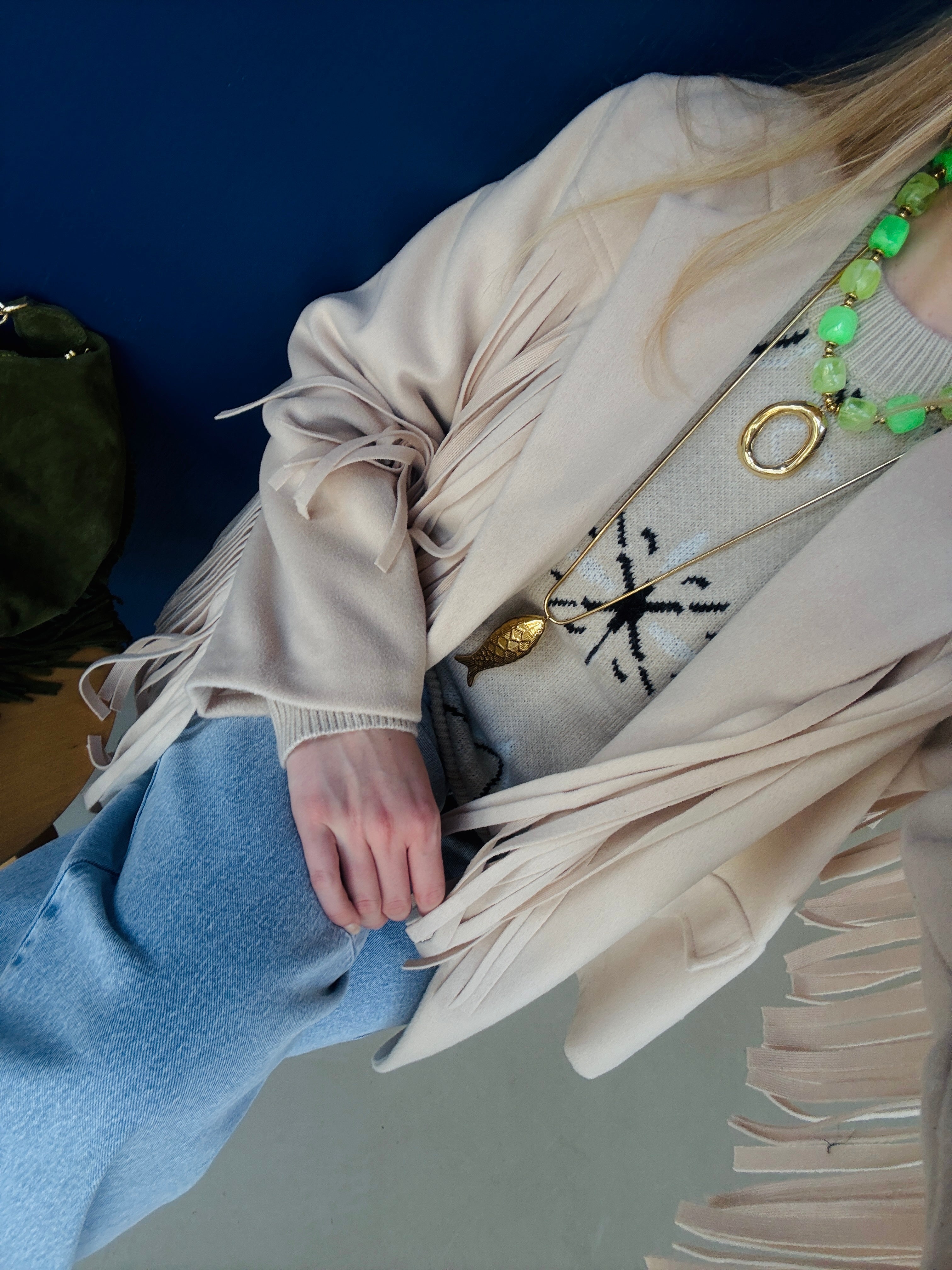 KETTING NEON GROEN MET GOUDEN HANGER