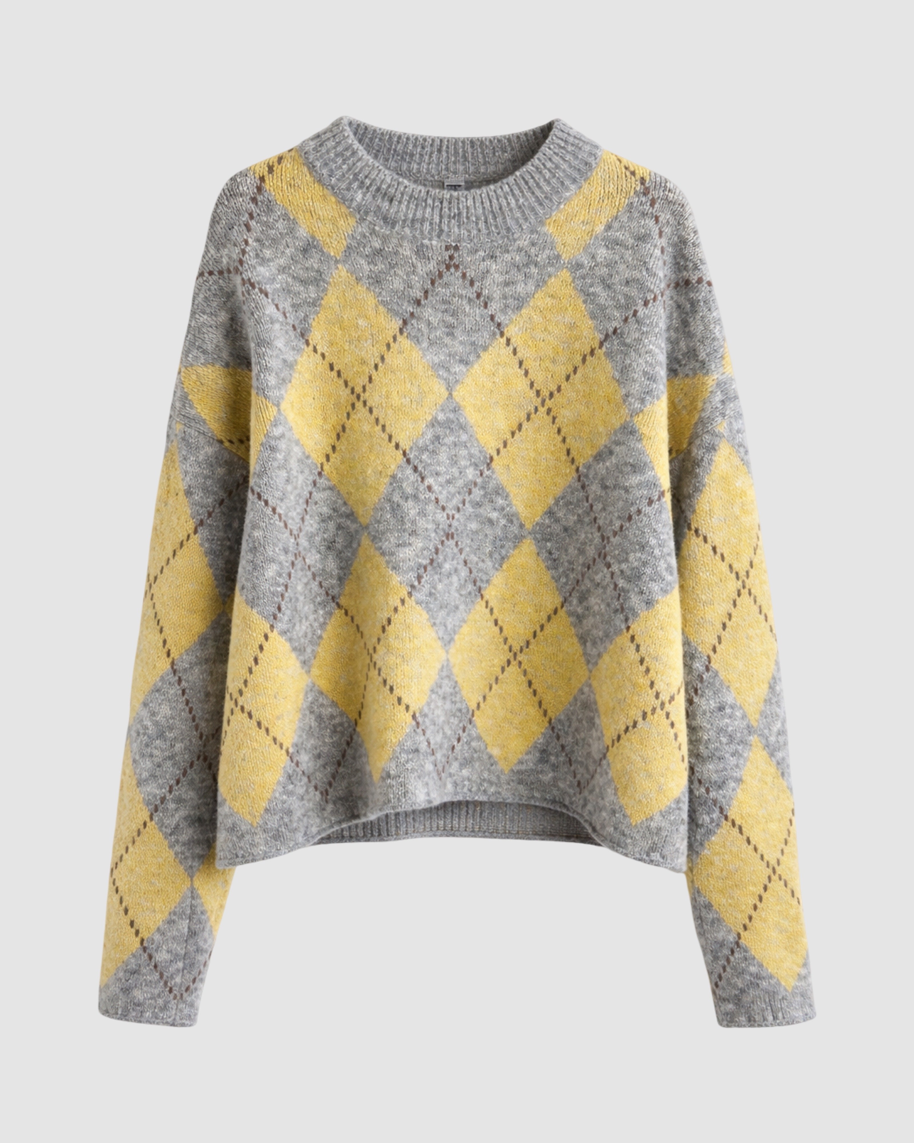 GRIJS GELE RUITJES TRUI