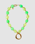 KETTING NEON GROEN MET GOUDEN HANGER